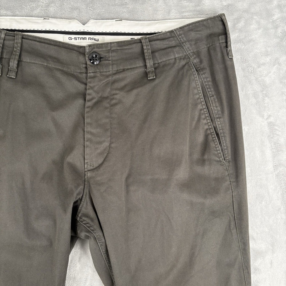 G Star Raw Chino Pants Mens 36x32 (Measures 38x23) HEMMED Slim Tapered Pockets